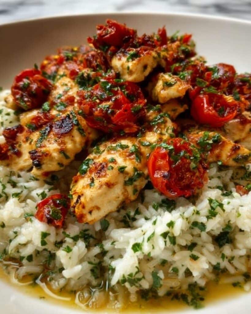 Chicken Scampi with Garlic Parmesan Rice Recipe