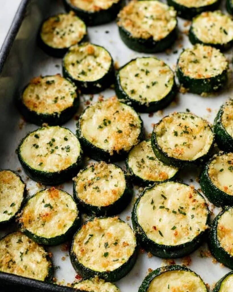 Air Fryer Parmesan Crusted Zucchini Slices Recipe