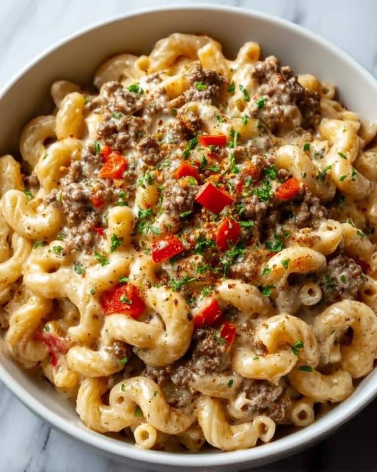 High-Protein Creamy Philly Cheesesteak Mac & Cheese Recipe