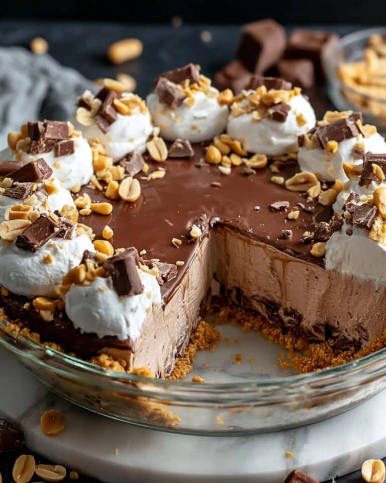No-Bake Cream Cheese Peanut Butter Pie with Chocolate Whipped Cream Recipe