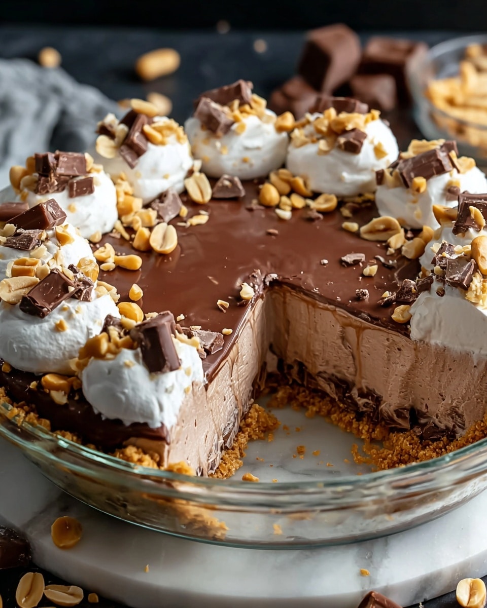 No-Bake Cream Cheese Peanut Butter Pie with Chocolate Whipped Cream Recipe