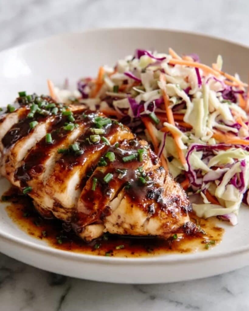 Sticky Apple Cider Chicken with Crisp Autumn Slaw Recipe