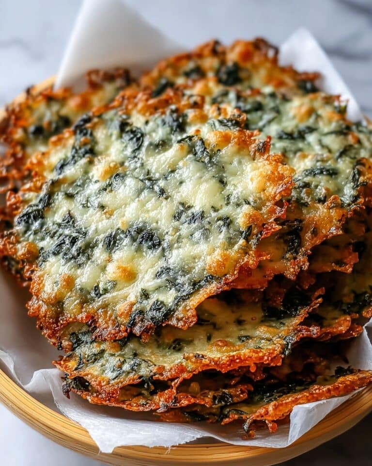 Spinach Dip Cheese Crisps Recipe