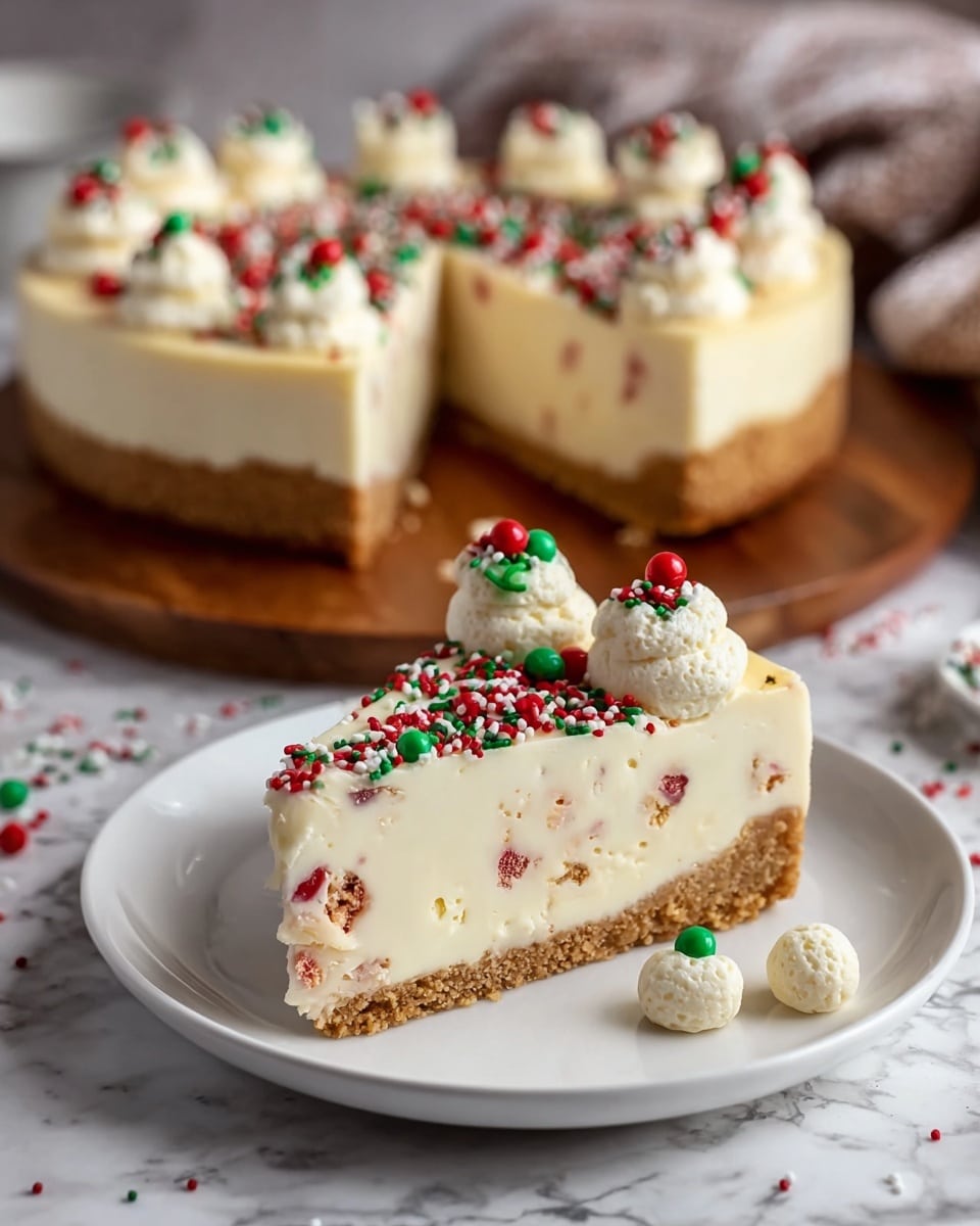 No-Bake Sugar Cookie Cheesecake Recipe - Recipe Image