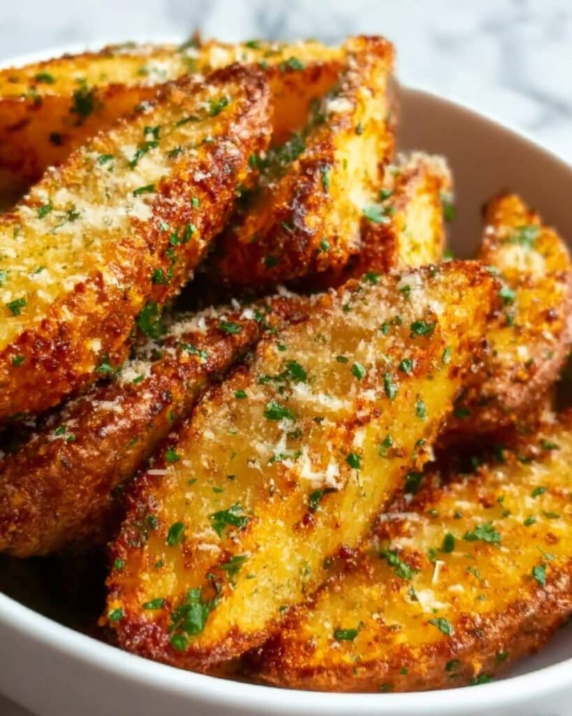 Baked Garlic Parmesan Potato Wedges Recipe