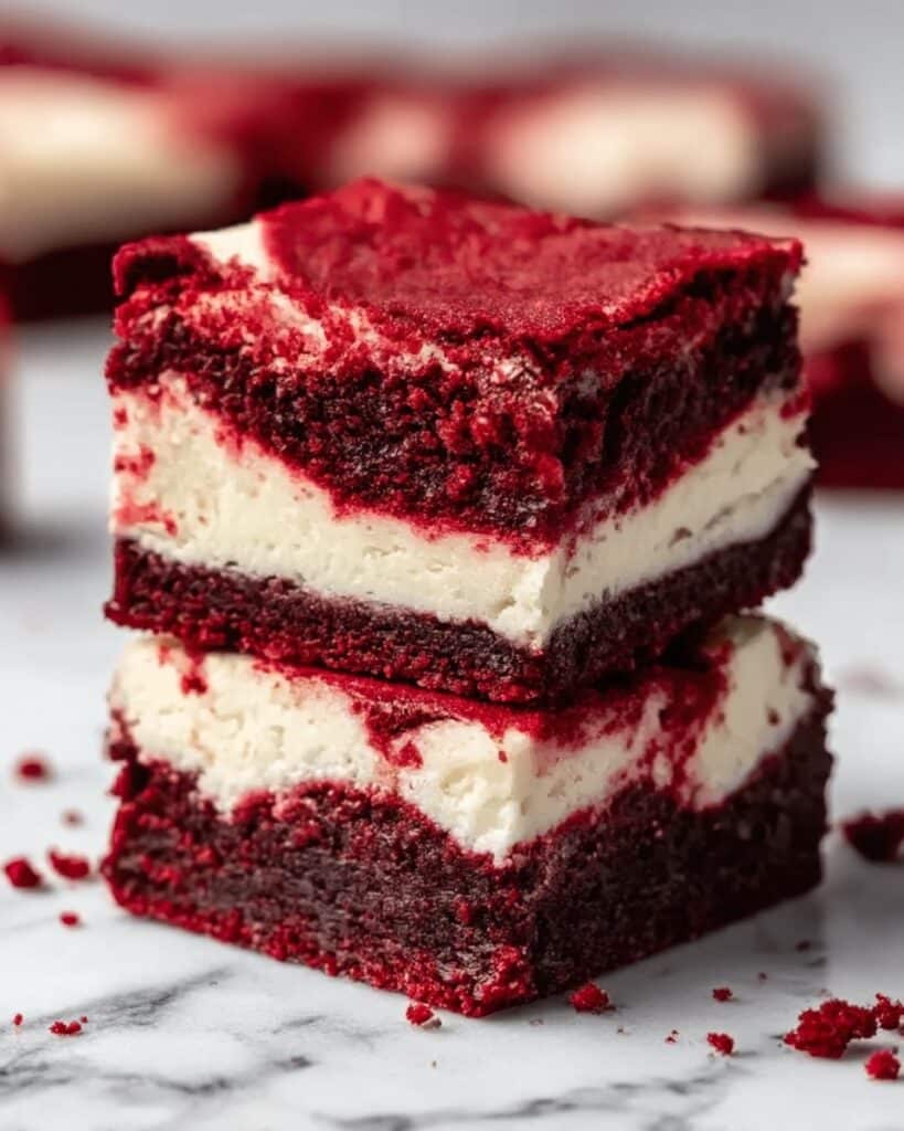 Fudgy Red Velvet Brownies with Cream Cheese Recipe
