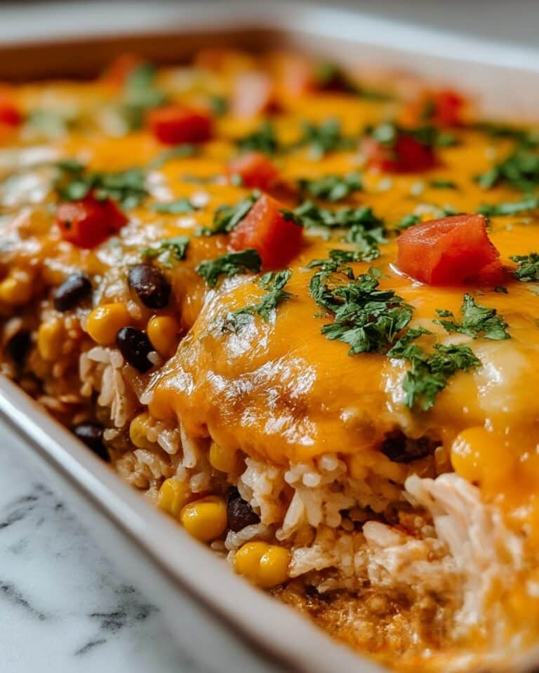 Cheesy Salsa Chicken and Rice Bake Recipe