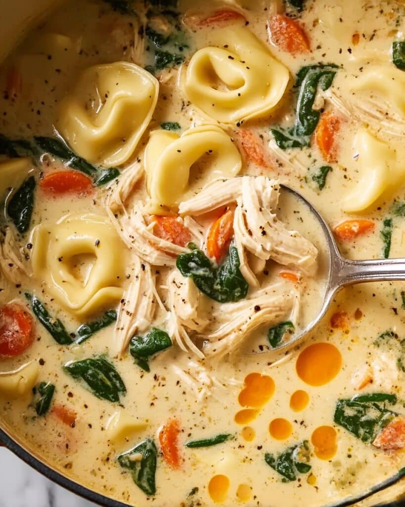 Easy & Creamy Chicken Tortellini Soup Recipe