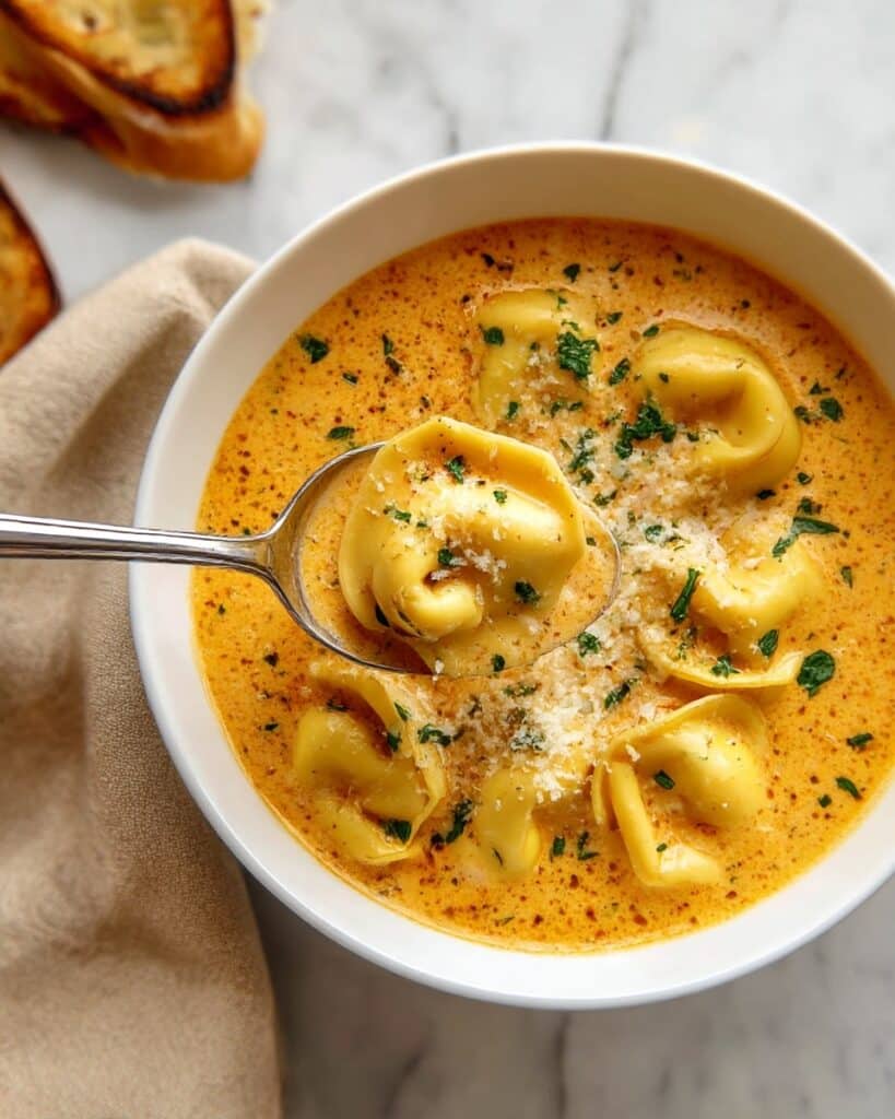 Cheesy Tomato Tortellini Soup Recipe