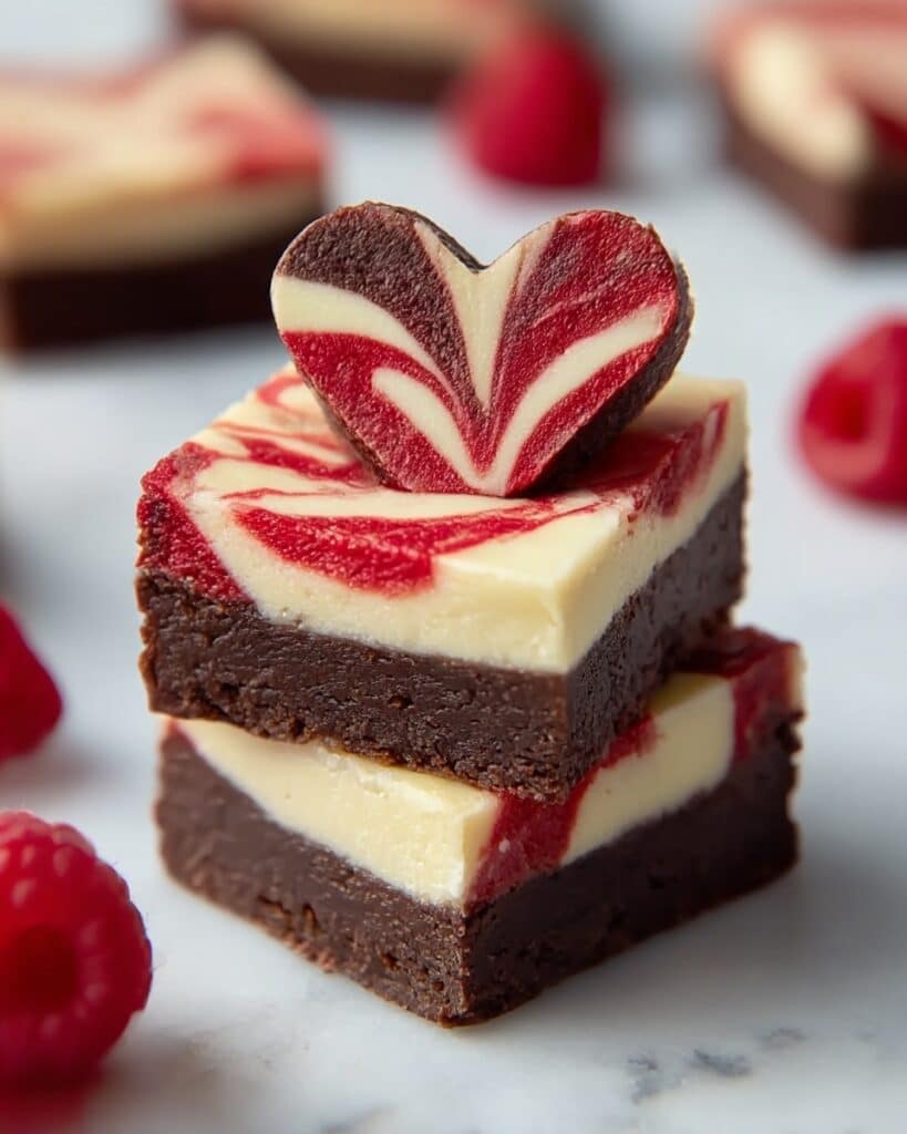 Heart Shaped Raspberry Swirl Cheesecake Brownies Recipe
