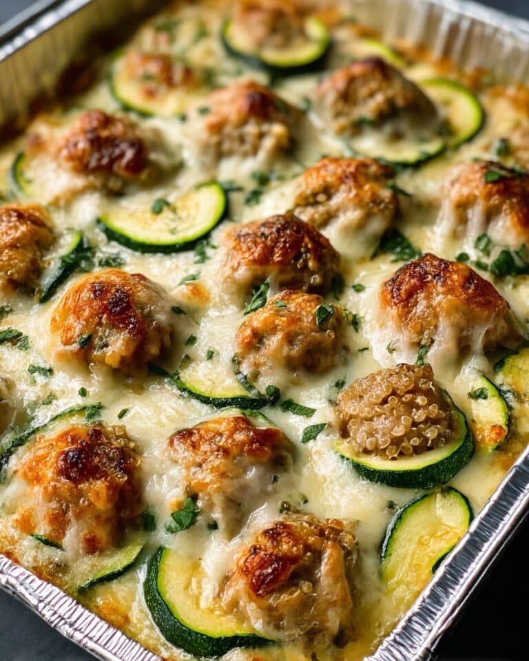 Southern Style Baked Chicken Ricotta Meatballs with Spinach Alfredo Sauce Recipe