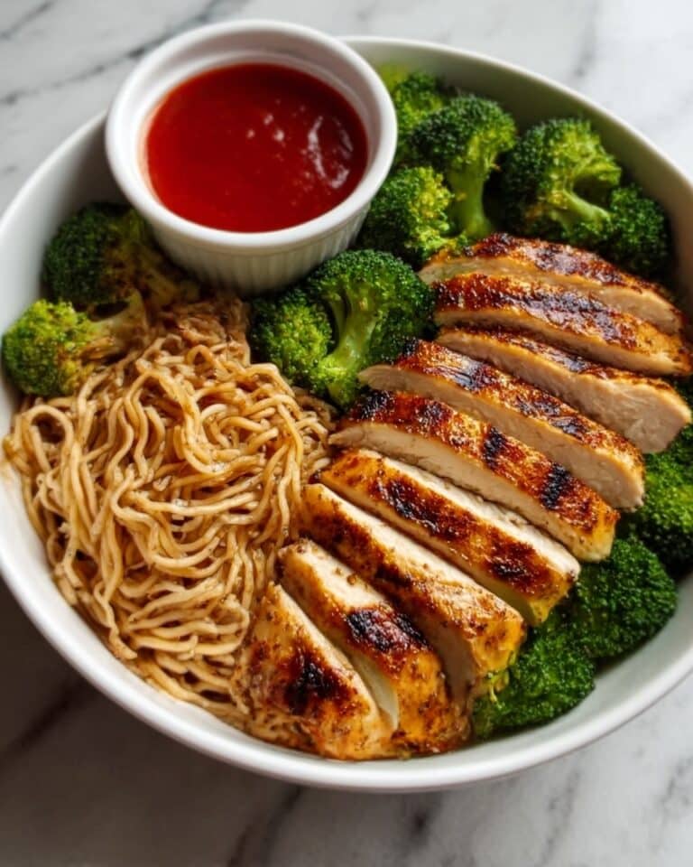 Spicy Garlic Chicken and Broccoli Noodle Bowls Recipe