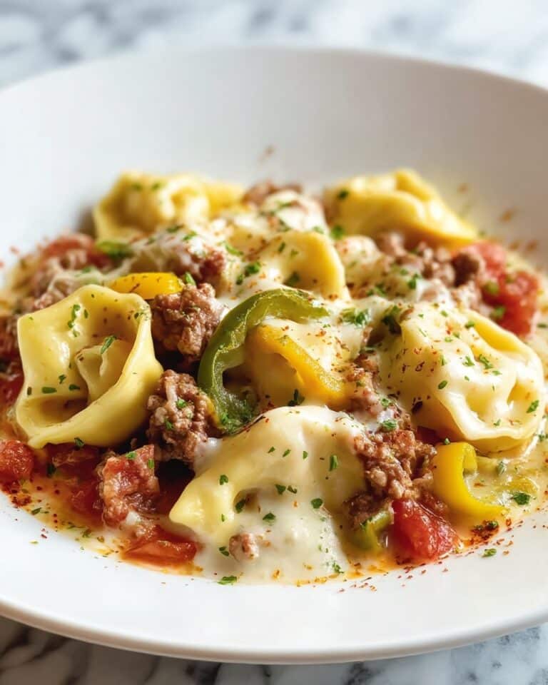 Crock Pot Cheesesteak Tortellini Recipe