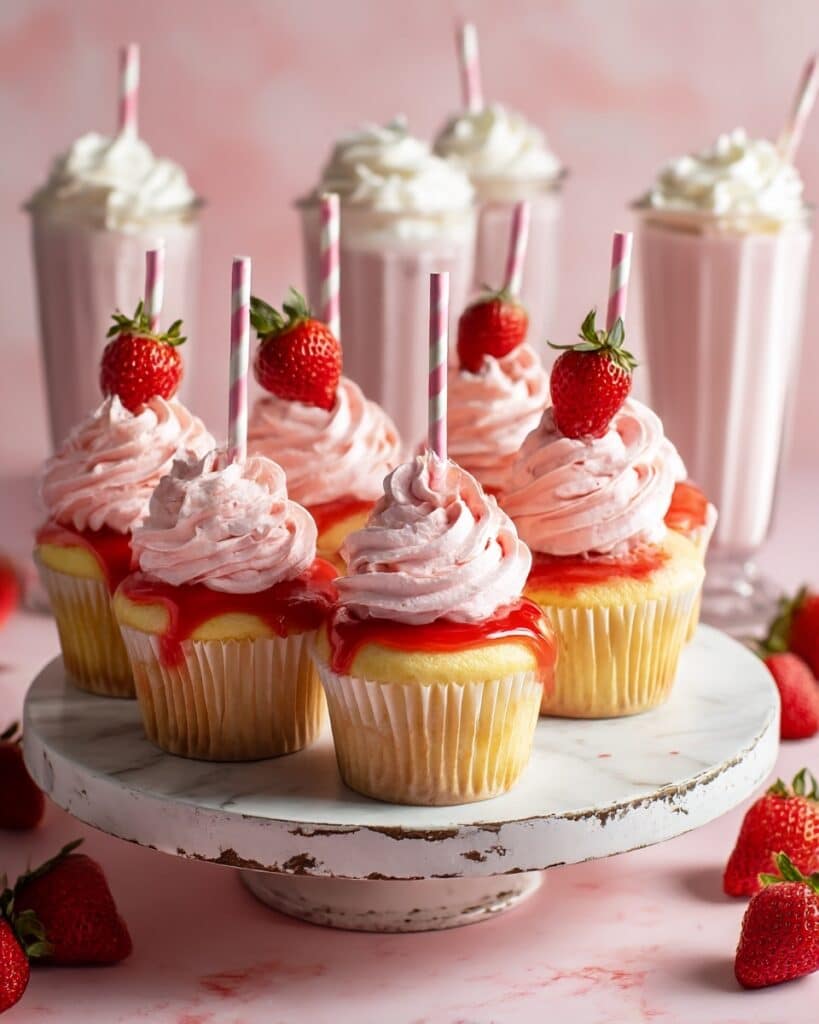 Strawberry Milkshake Cupcakes Recipe