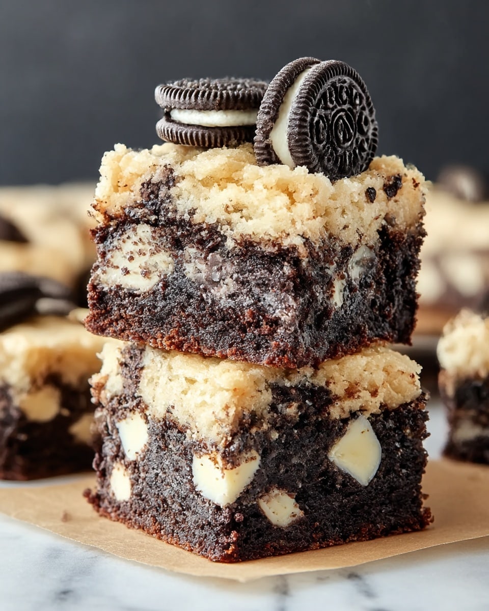 Fudgy Cookies and Cream Brownies Recipe - Recipe Image