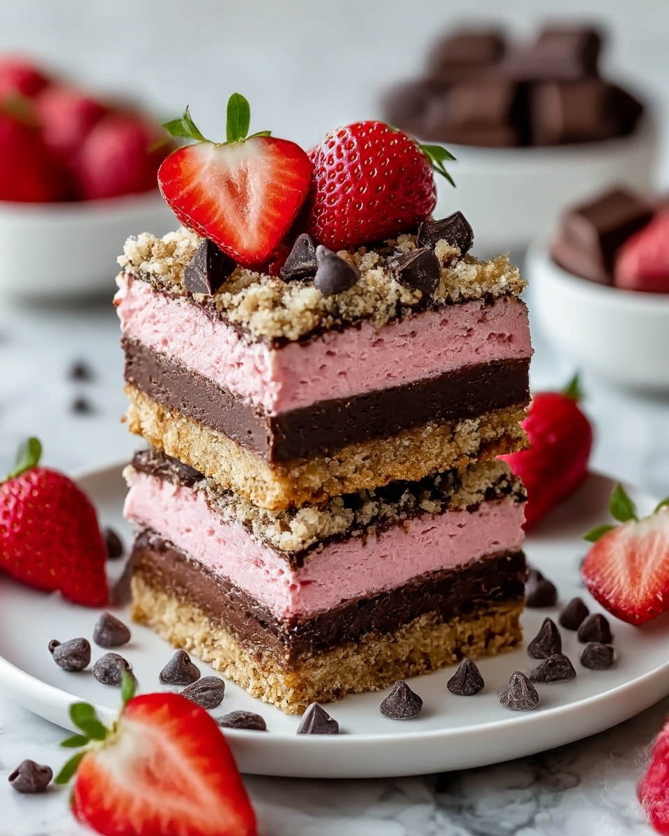 Strawberry Chocolate Crunch Cake Bars Recipe