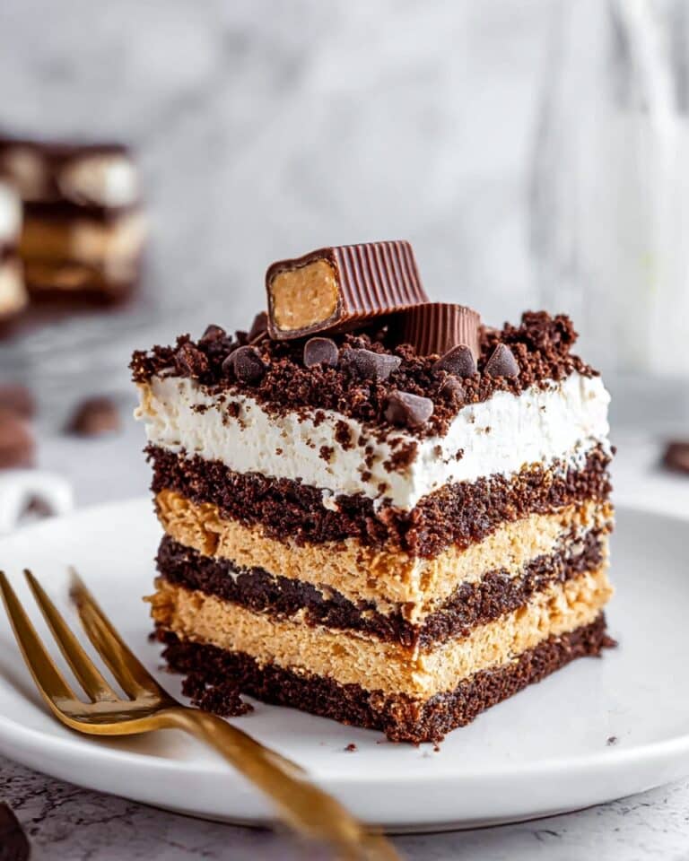 No Bake Chocolate Peanut Butter Cake Recipe