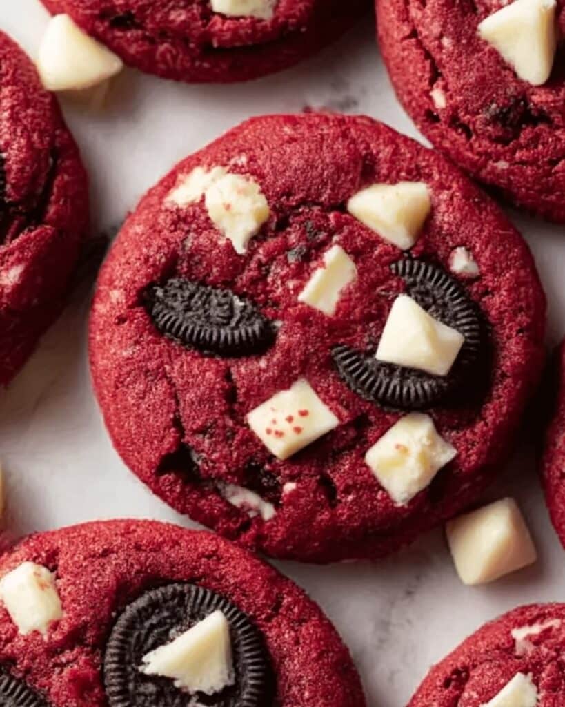 Crushed Oreo Red Velvet Cookies Recipe