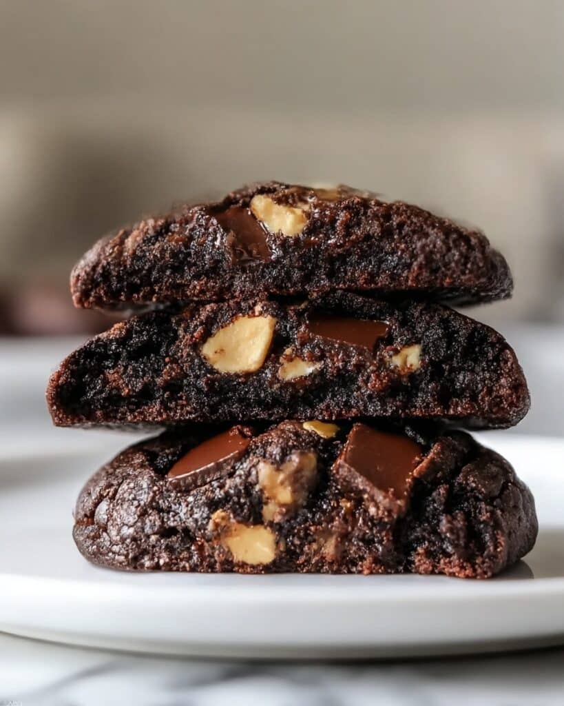 Double Dark Chocolate Peanut Butter Cup Cookies Recipe