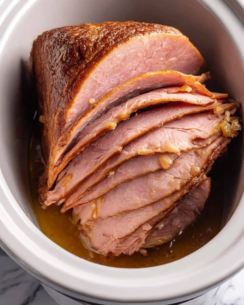 Crockpot Ham with Pineapple Brown Sugar Glaze Recipe