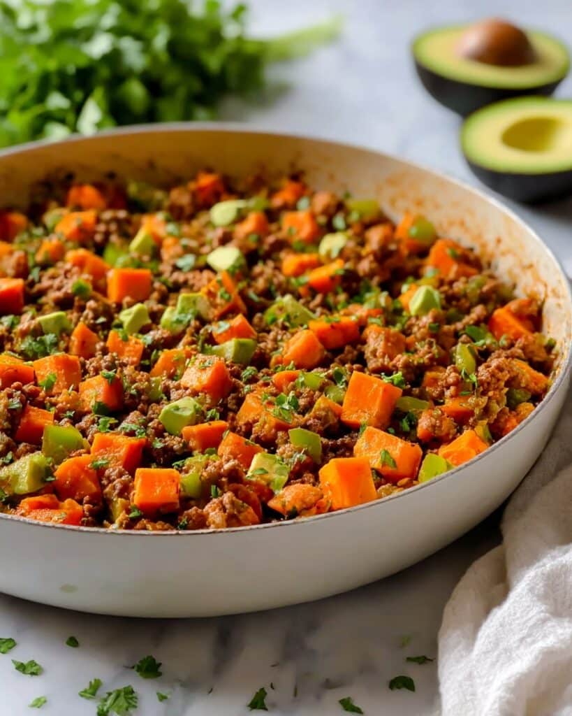 Easy Ground Beef and Sweet Potato Hash Recipe