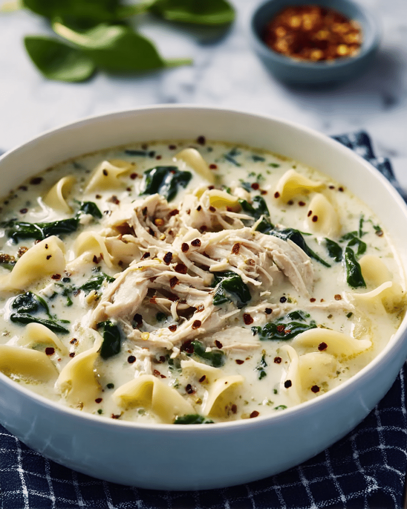 Easy White Chicken Lasagna Soup Recipe