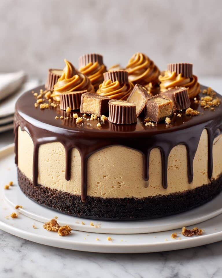 Reese’s Peanut Butter Cheesecake with Chocolate Crust Recipe