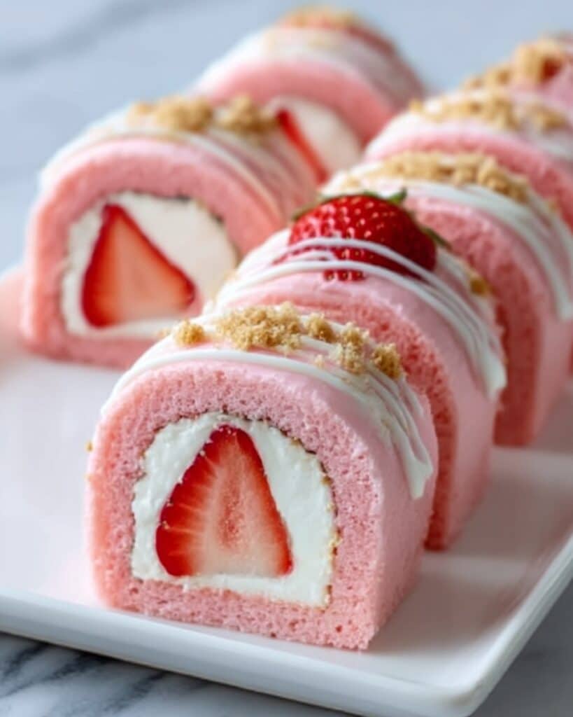 Strawberry Shortcake Cheesecake Sushi Rolls Recipe