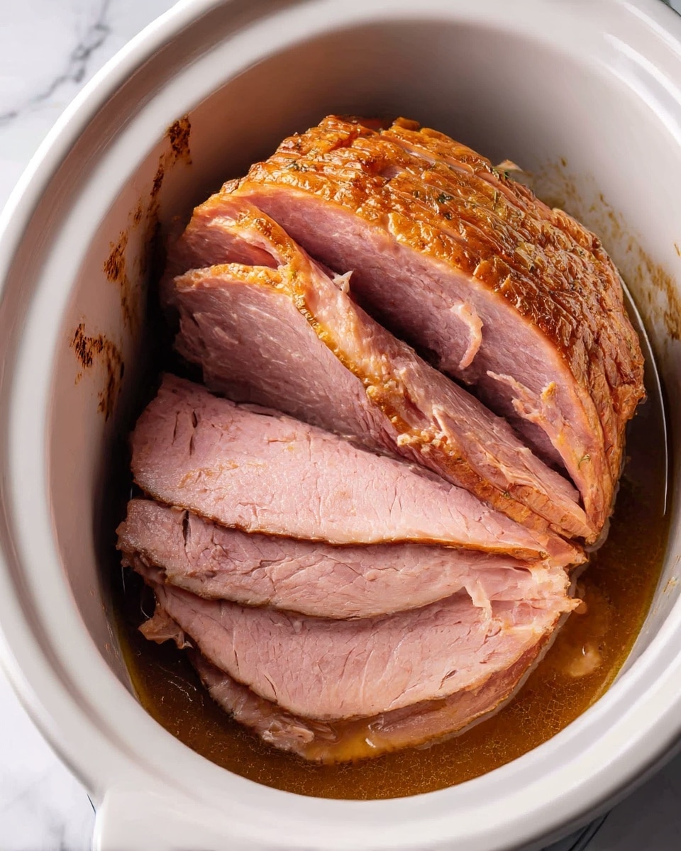 Crockpot Ham with Pineapple Brown Sugar Glaze Recipe