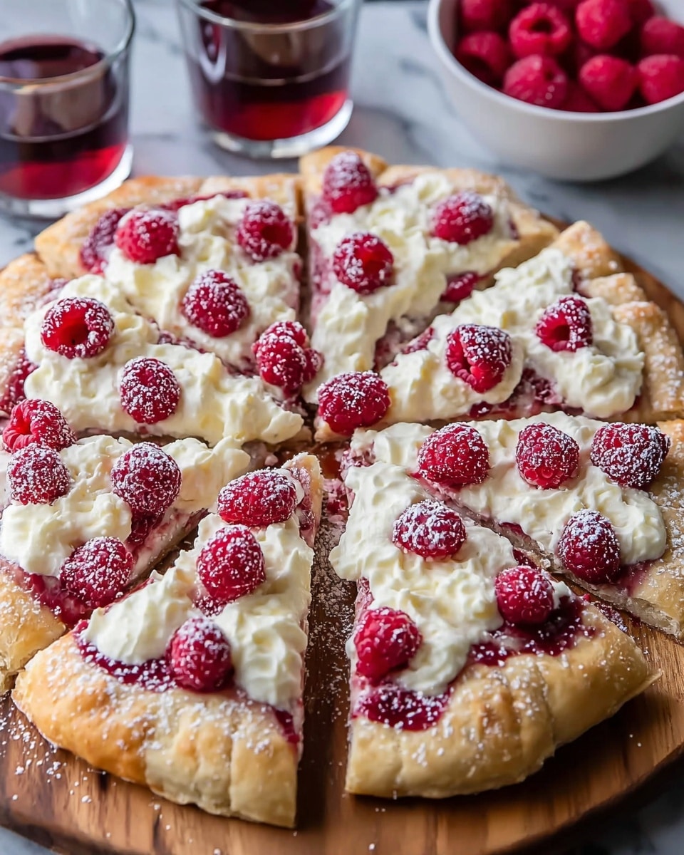 Indulgent Raspberry Cheesecake Dessert Pizza Recipe