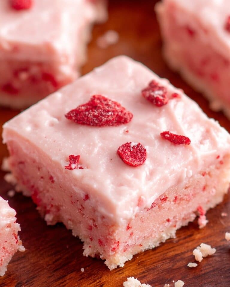 Strawberry Cake Mix Brownies with Cream Cheese Frosting Recipe