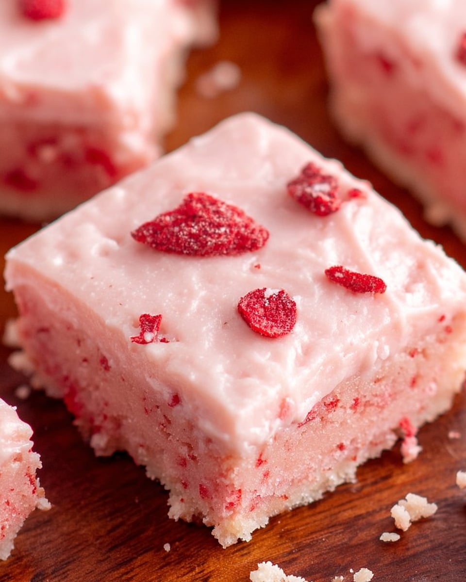 Strawberry Cake Mix Brownies with Cream Cheese Frosting Recipe