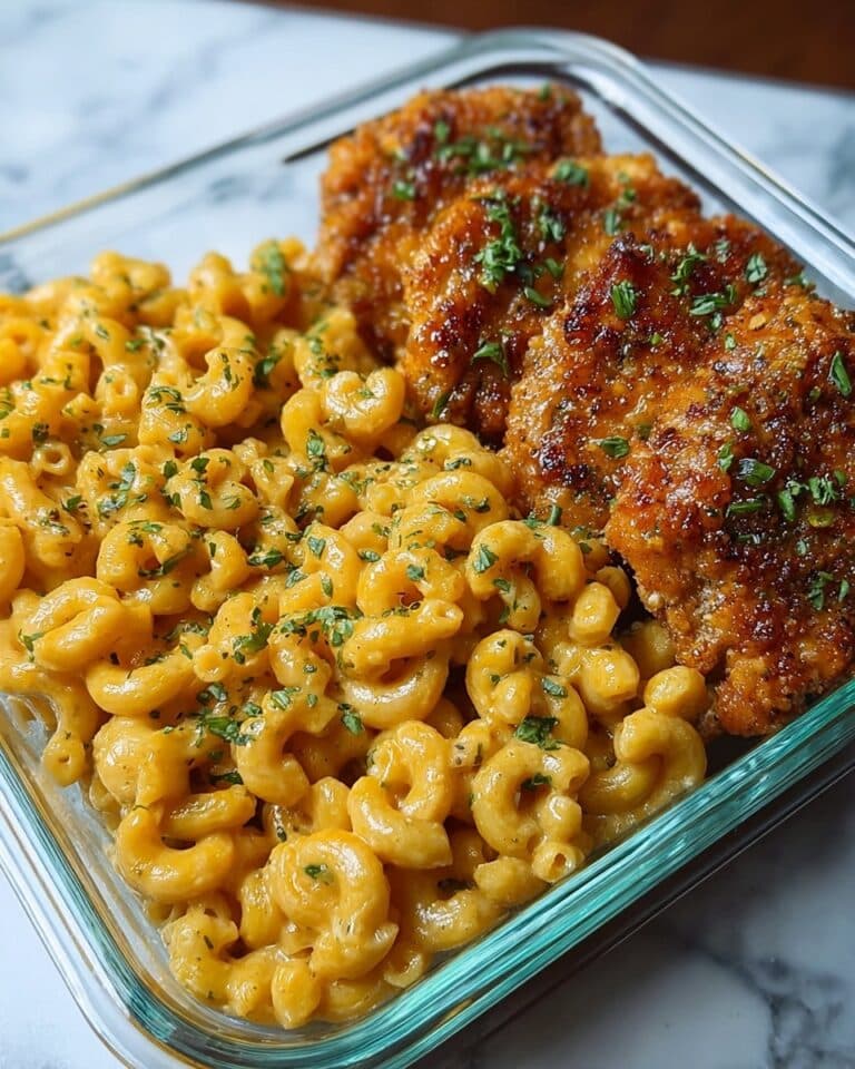 High Protein Honey Garlic Butter Chicken with Mac & Cheese Recipe