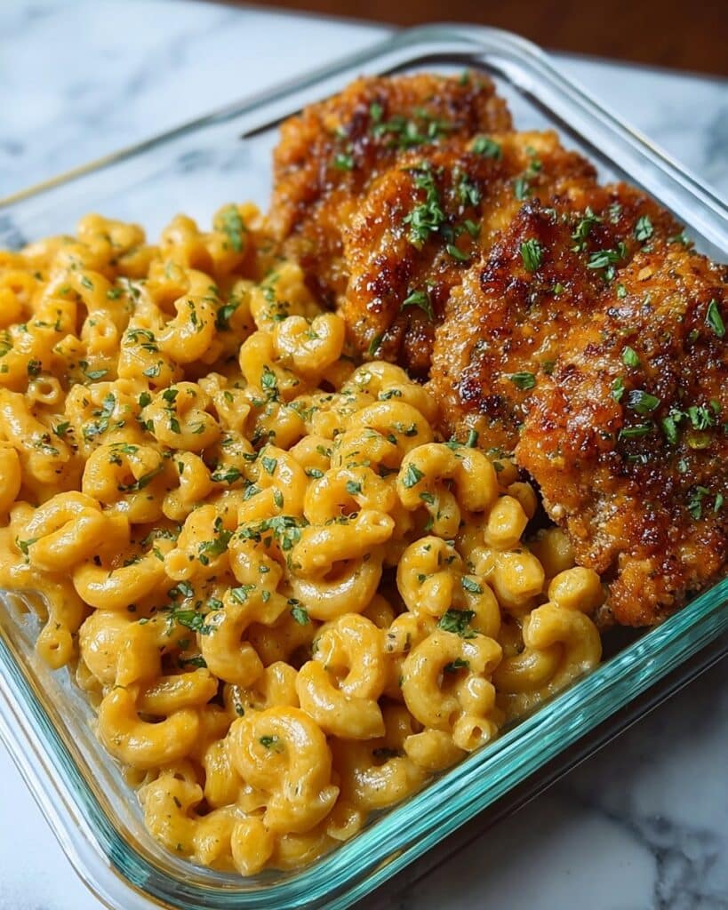 High Protein Honey Garlic Butter Chicken with Mac & Cheese Recipe