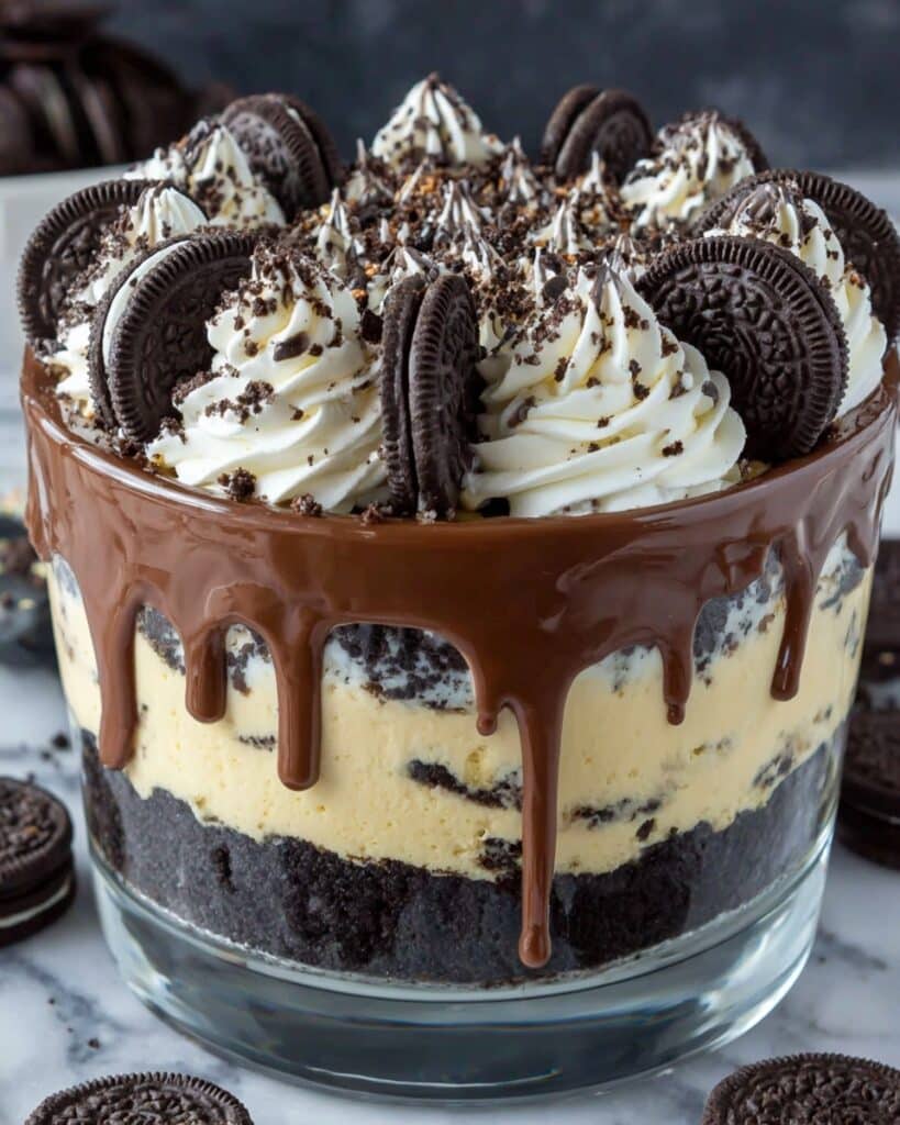Chocolate Oreo Cheesecake Brownie Trifle Recipe